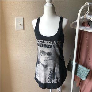 CUTE ROCK AND ROLL TANK WITH ZIPPER DETAIL